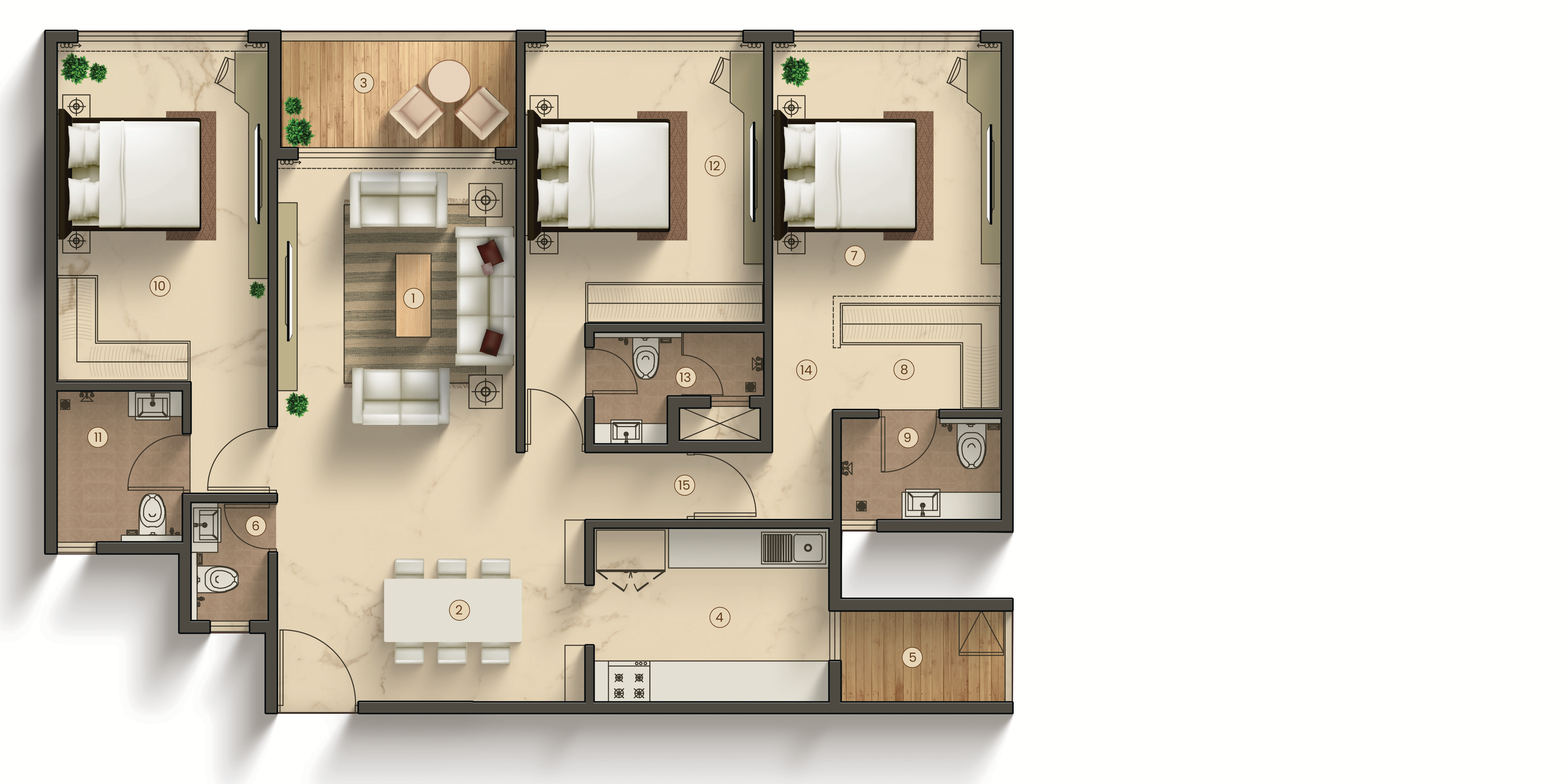 3 BHK Floor Plan